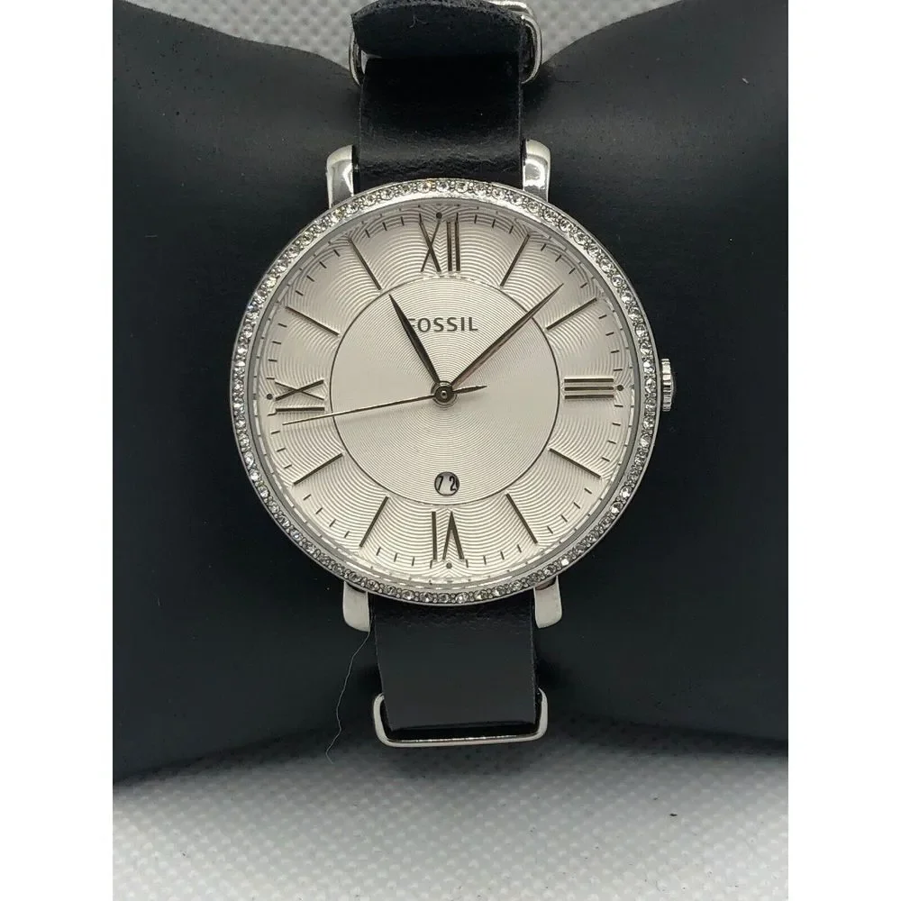 Fossil ES3545 Women Leather Analog Silver Dial Quartz Watch W/ Custom Band LP239